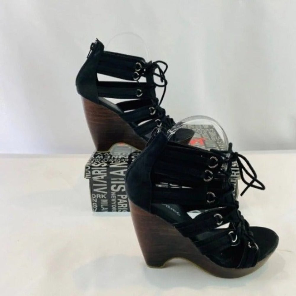 Brand New Women's Black/Brown Wedges- Jacobies